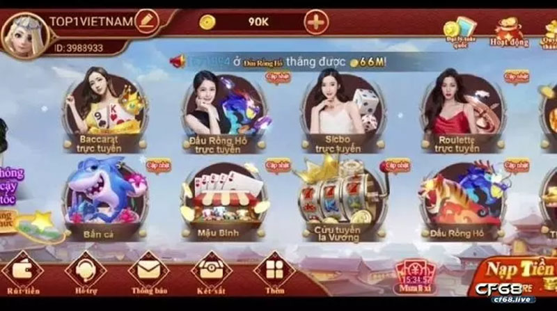 CF68 game sở hữu kho game khủng, đa dạng và chất lượng Đa dạng các trò chơi trong kho game CF68