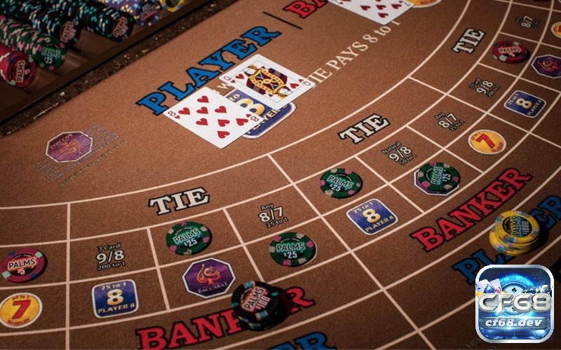 8 điểm ( 8 cơ - Q cơ) là tổng điểm được tính dựa trên luật chơi bài Baccarat