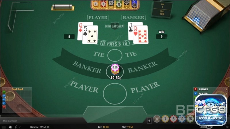 Mini Baccarat là biến thể phổ biến nhất của Baccarta online và được đông đảo cược thủ yêu thích